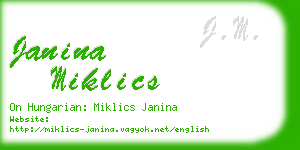 janina miklics business card